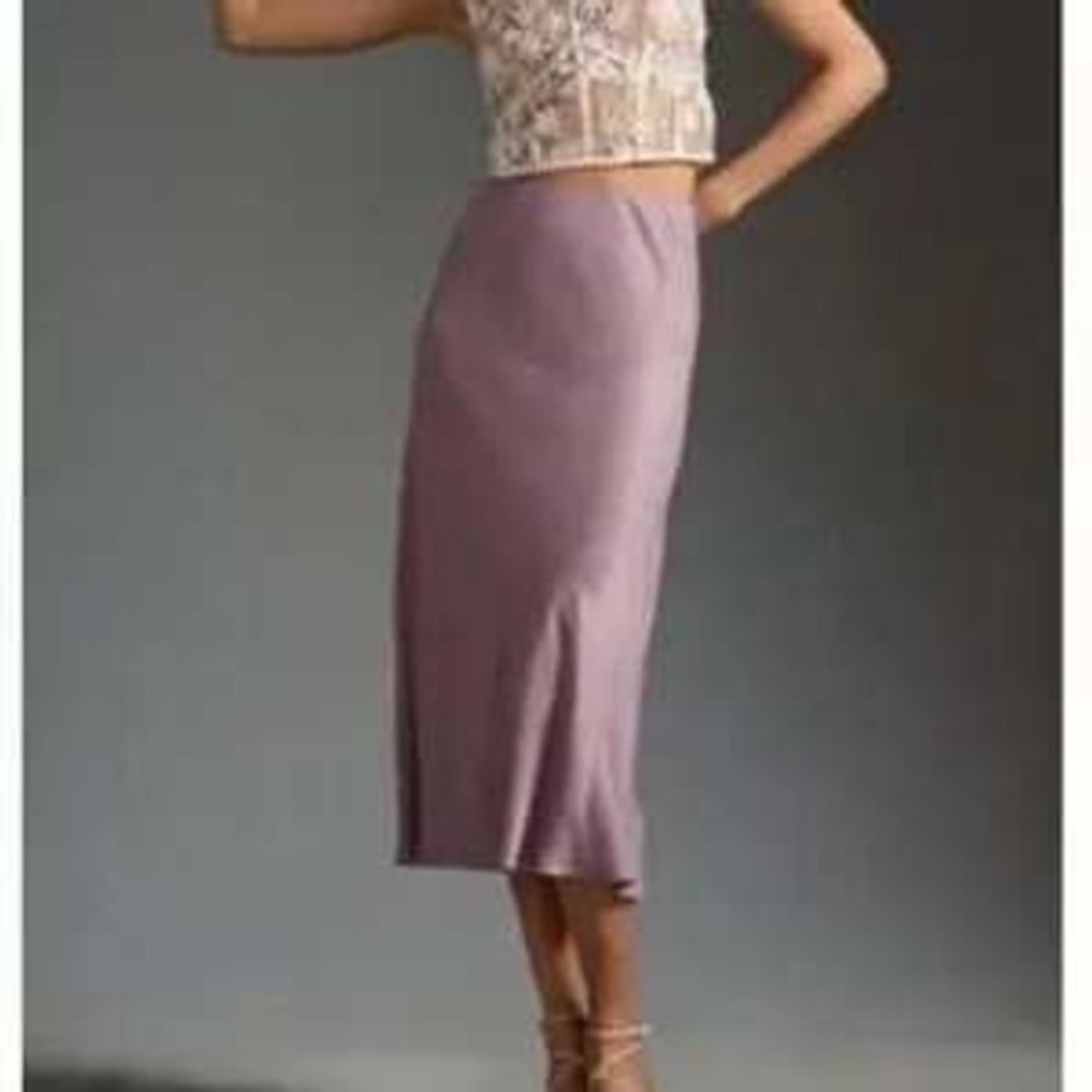 Anthropologie Tilda Midi Slip‎ Skirt – Size XL – Purple